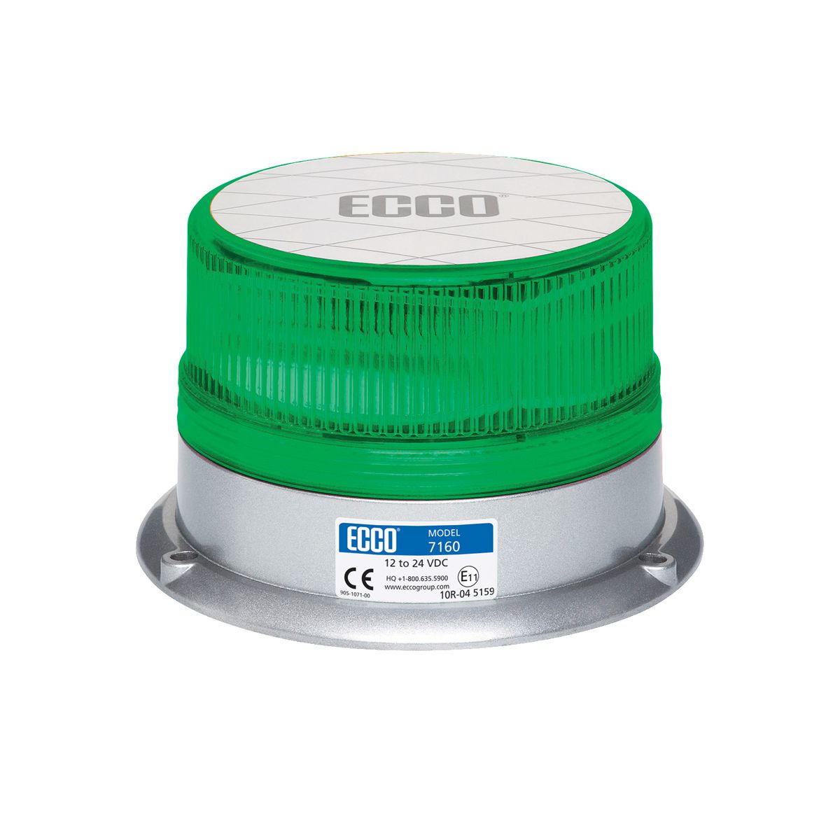 Ecco Led Beacon: Reflex, 12-24V Green 7160G