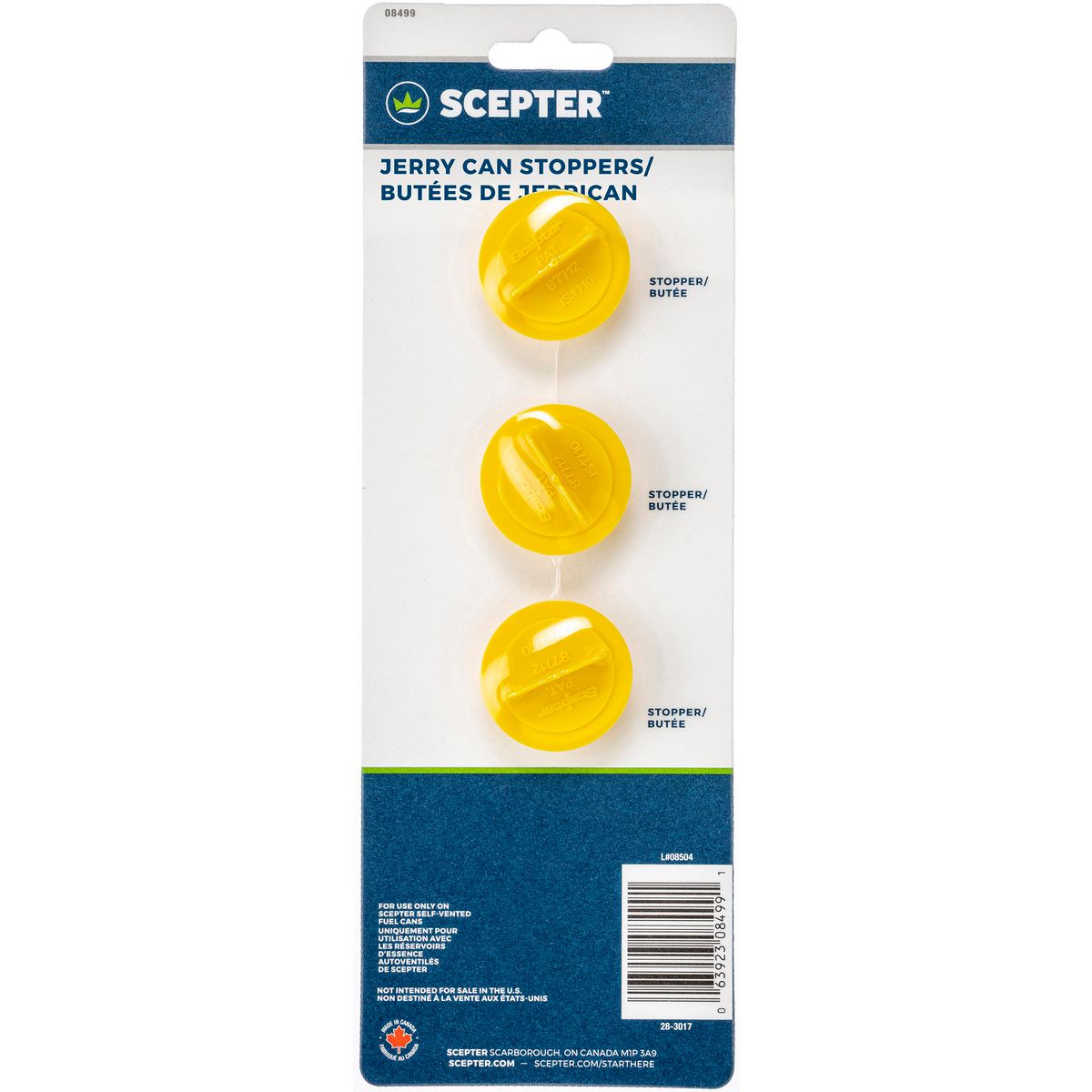 Scepter Jerry Can Stopper Set 3pc Suits Scepter Fuel Cans Only