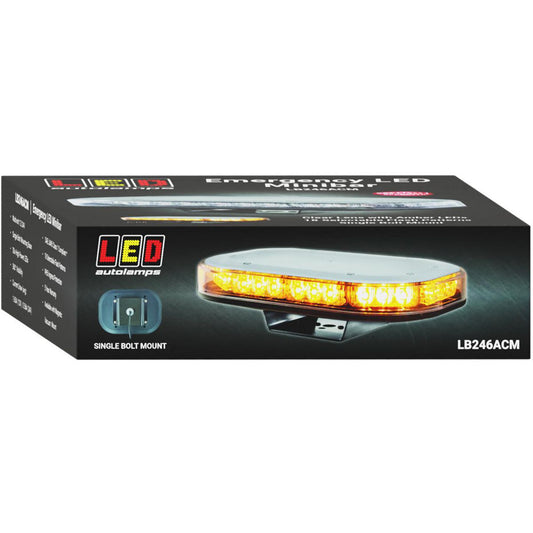 LED Autolamps Single Bolt Mount LED Clear Emergency Minibar 246mm x 172mm 12/24V