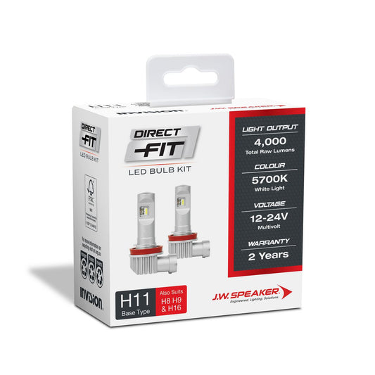 JW Speaker Speaker H11/9/8/16 LED Direct Fit Bulb Kit 12/24V 6000K 999011