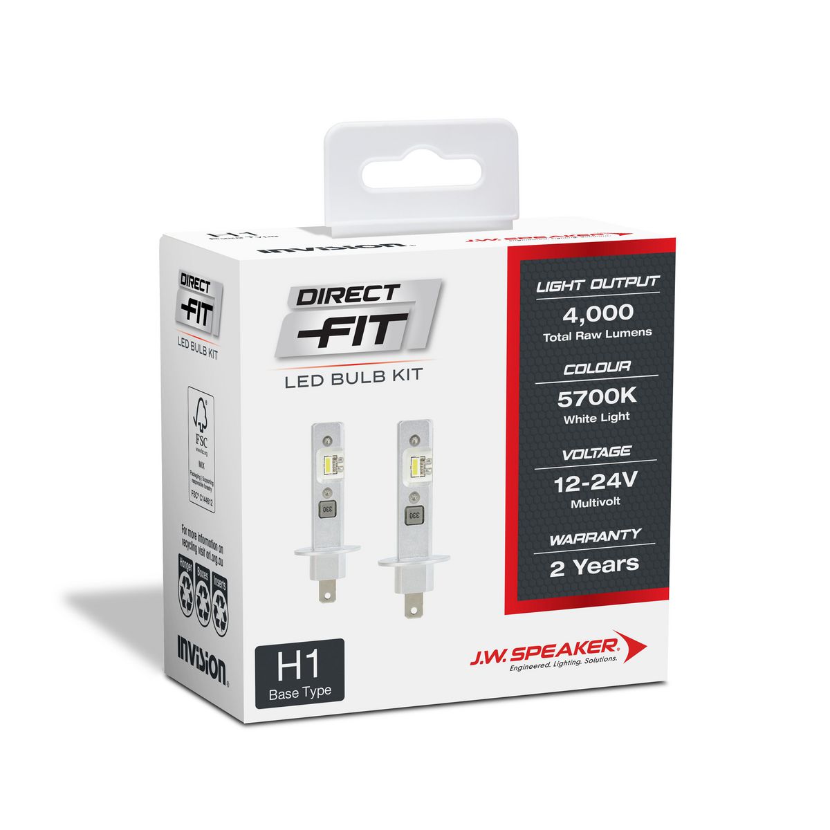 JW Speaker Speaker H1 LED Direct Fit Bulb Kit 12/24V 6000K 999001