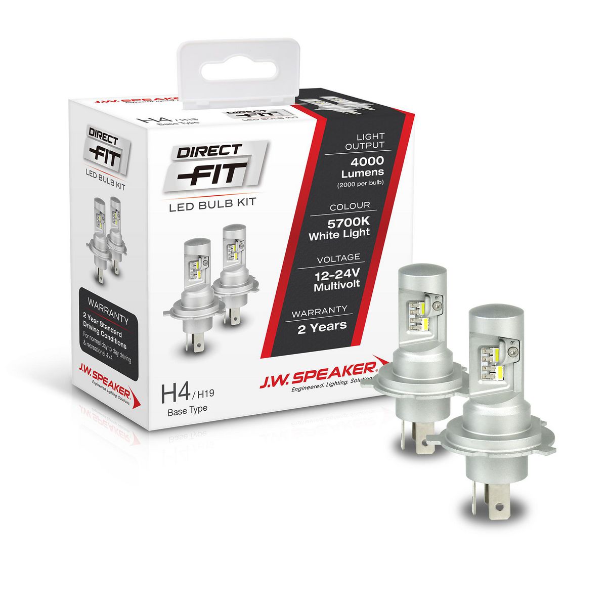 JW Speaker Speaker H4 LED Direct Fit Bulb Kit 12/24V 6000K 999004