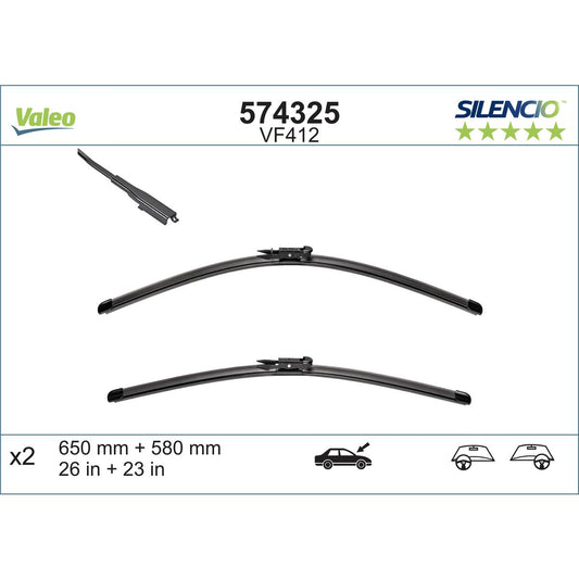 Valeo Silencio Wiper Blade Set Front VF412 574325