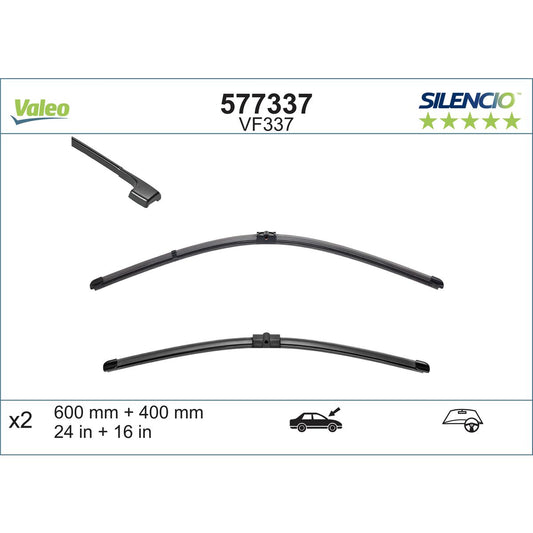 Valeo Silencio Wiper Blade Set Front VF337 577337