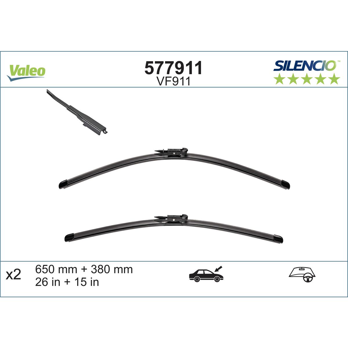Valeo Silencio Wiper Blade Set Front VM432 577911