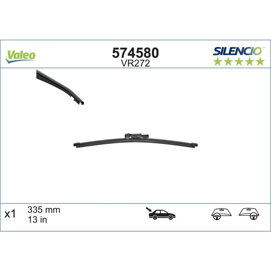 Valeo Silencio Wiper Blade Rear VR272 574580