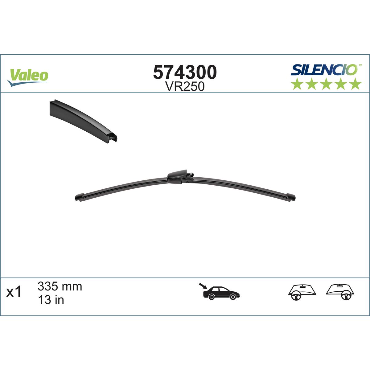 Valeo Silencio Wiper Blade Rear VR250 574300