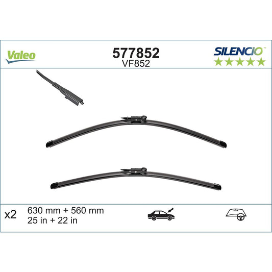 Valeo Silencio Wiper Blade Set Front VF852 577852
