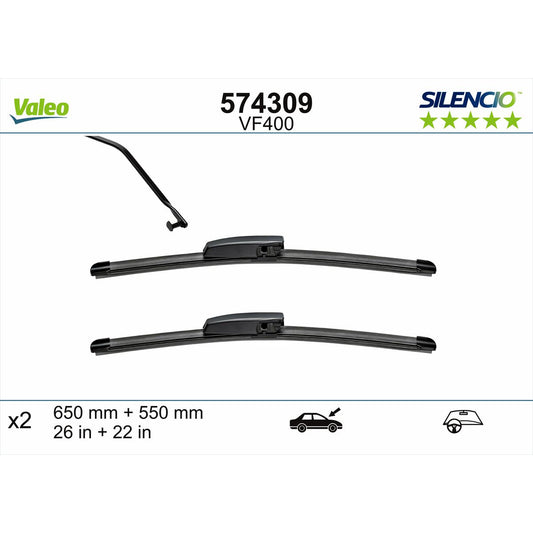 Valeo Silencio Wiper Blade Set Front VF400 574309
