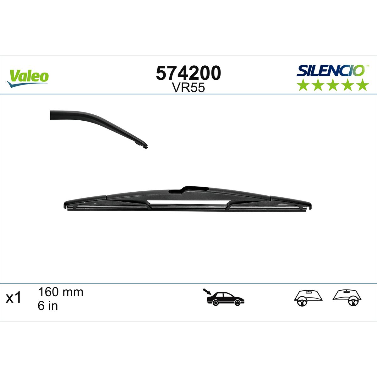 Valeo Silencio Wiper Blade Rear VR55 574200