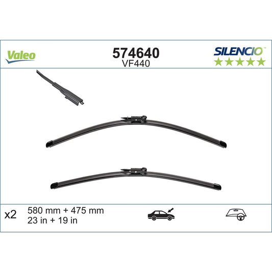 Valeo Silencio Wiper Blade Set Front VF440 574640