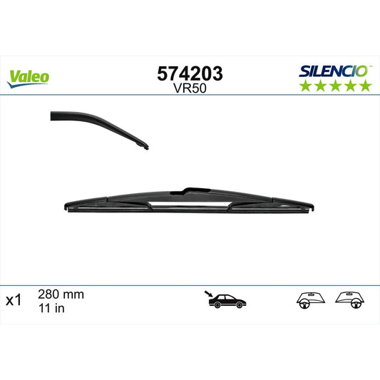 Valeo Silencio Wiper Blade Rear VR50 574203