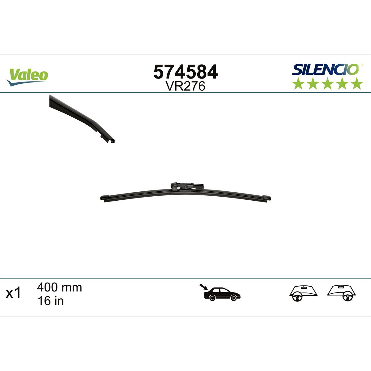 Valeo Silencio Wiper Blade Rear VR276 574584