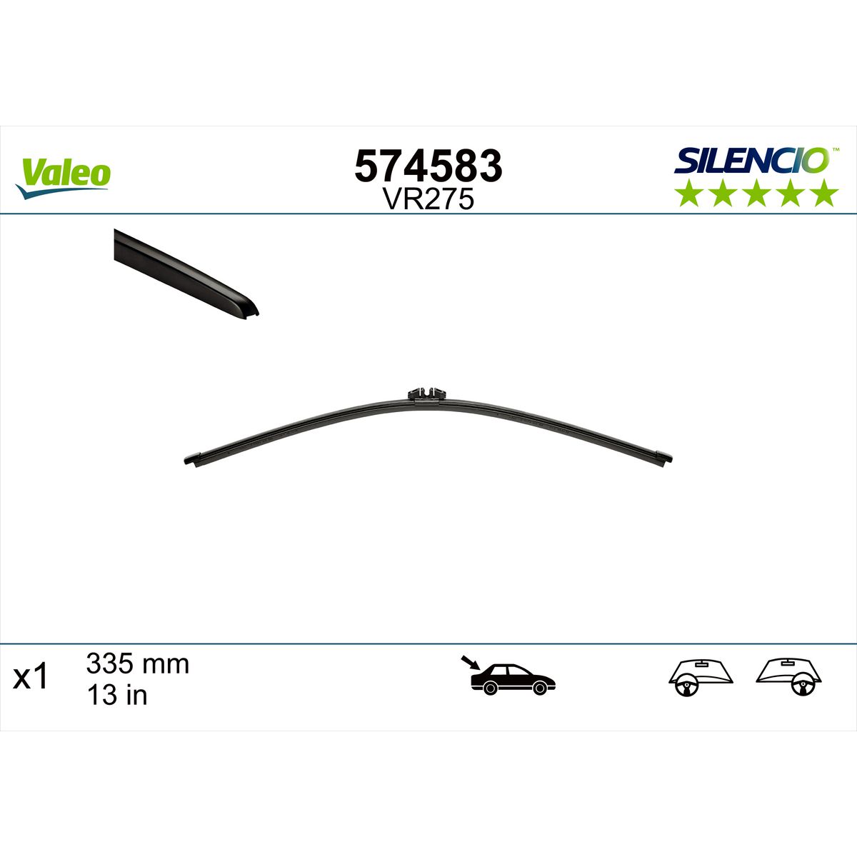 Valeo Silencio Wiper Blade Rear VR275 574583