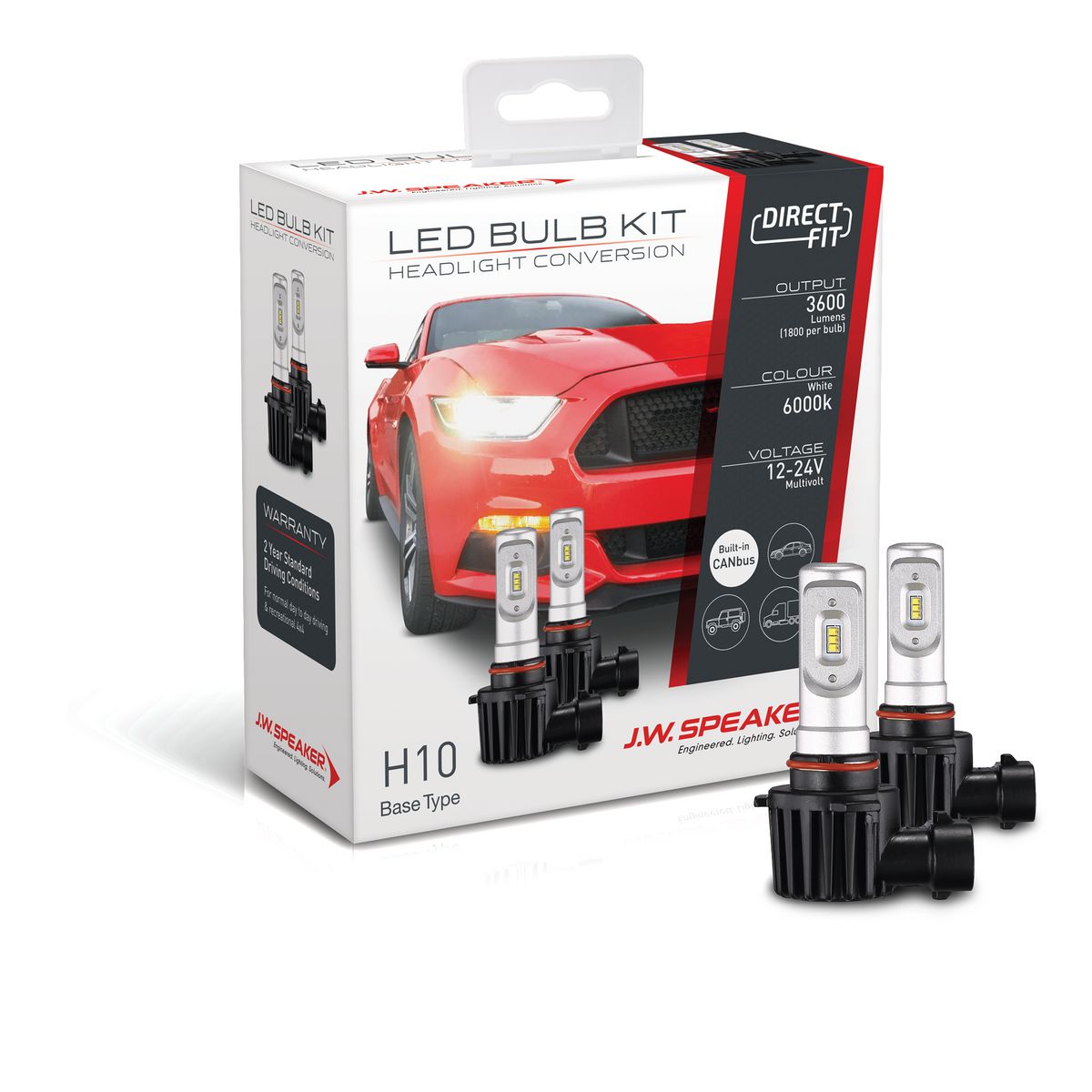 JW Speaker Speaker H10 LED Direct Fit Bulb Kit 12/24V 6000K 999010