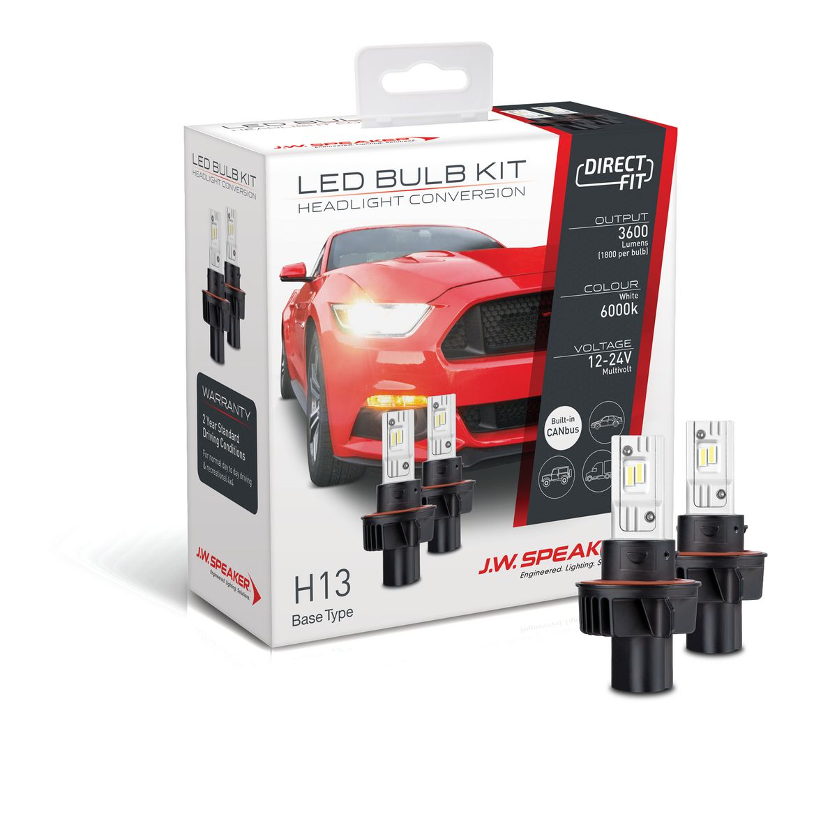JW Speaker Speaker H13 LED Direct Fit Bulb Kit 12/24V 6000K 999013