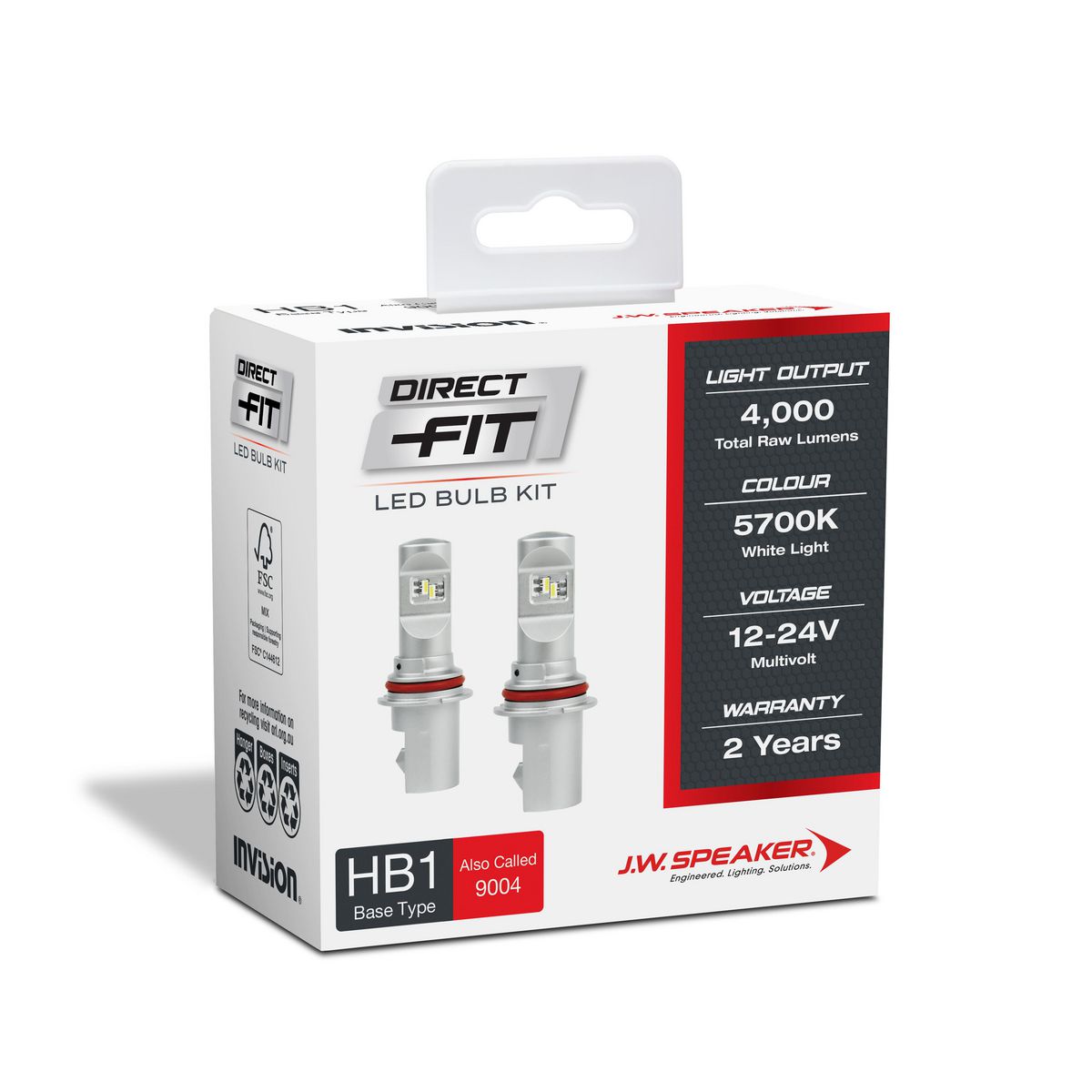JW Speaker Speaker Hb1/9004 LED Direct Fit Bulb Kit 12/24V 6000K 999016