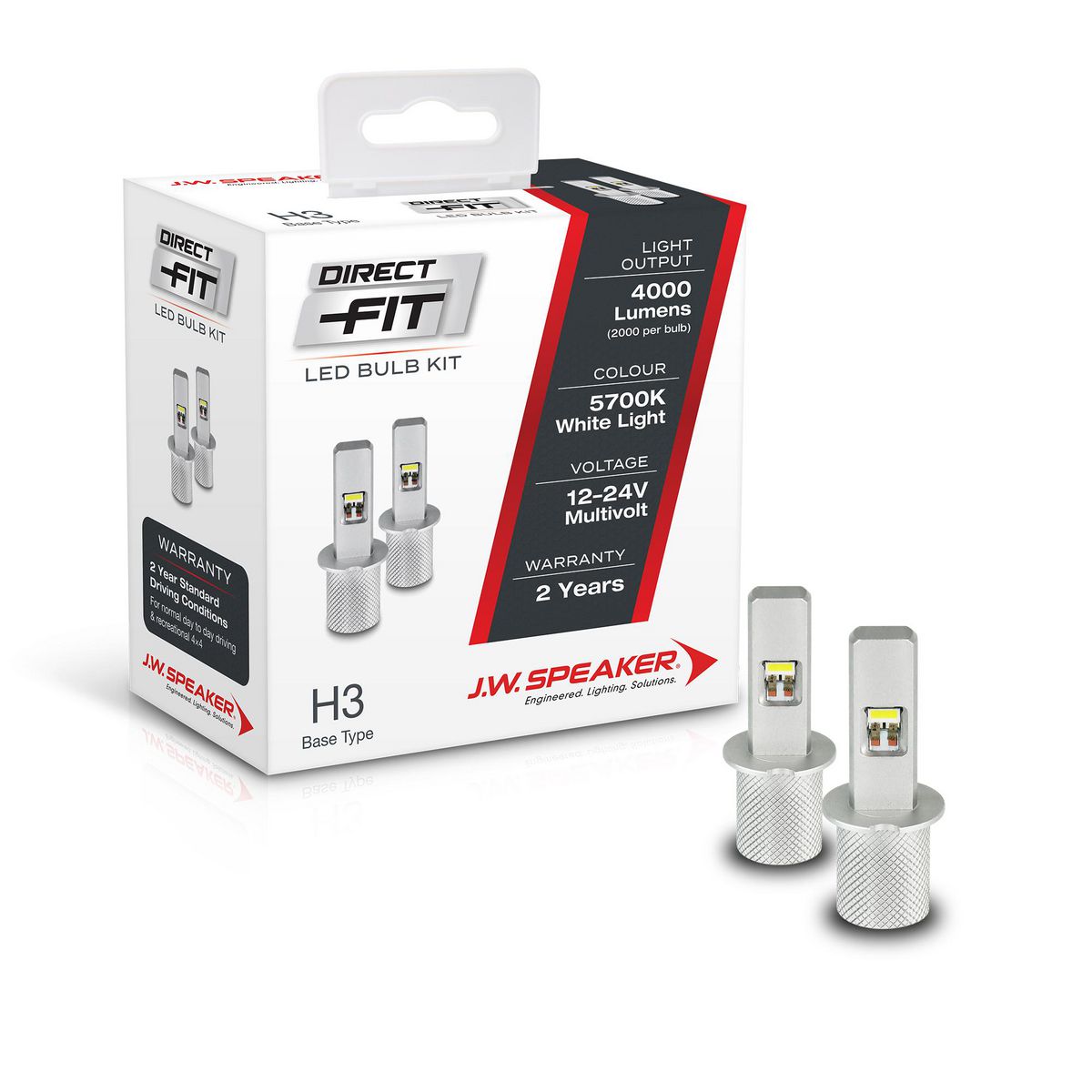 JW Speaker Speaker H3 LED Direct Fit Bulb Kit 12/24V 6000K 999003