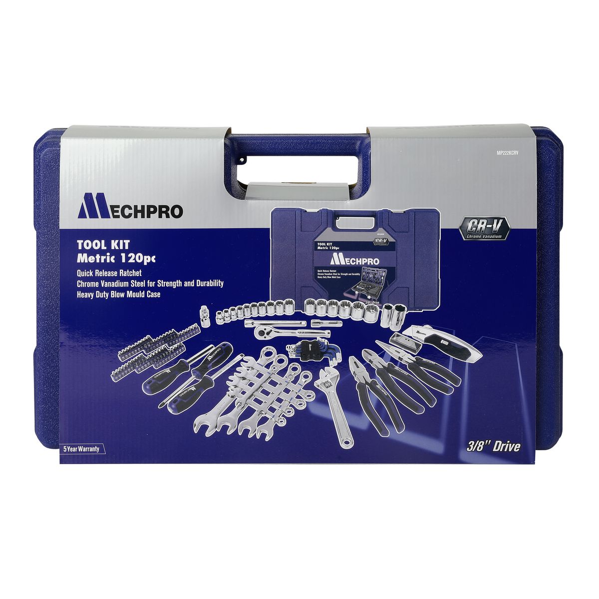Mechpro Automotive Tool Kit Metric 3/8In Drive 120pc