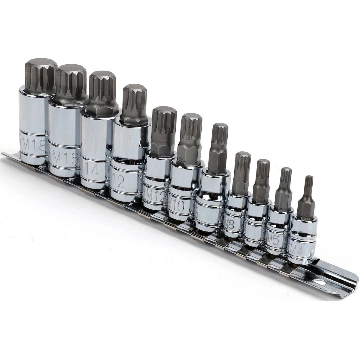 Mechpro Spline Socket Set 1/4In, 3/8In & 1/2In 11pc
