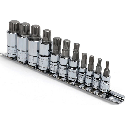 Mechpro Spline Socket Set 1/4In, 3/8In & 1/2In 11pc