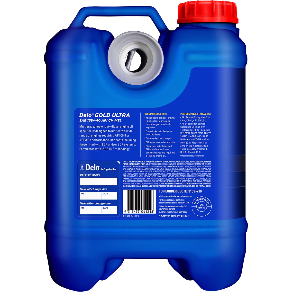Caltex Delo Gold ULa SAE 15W-40 Engine Oil 10L 3159-210