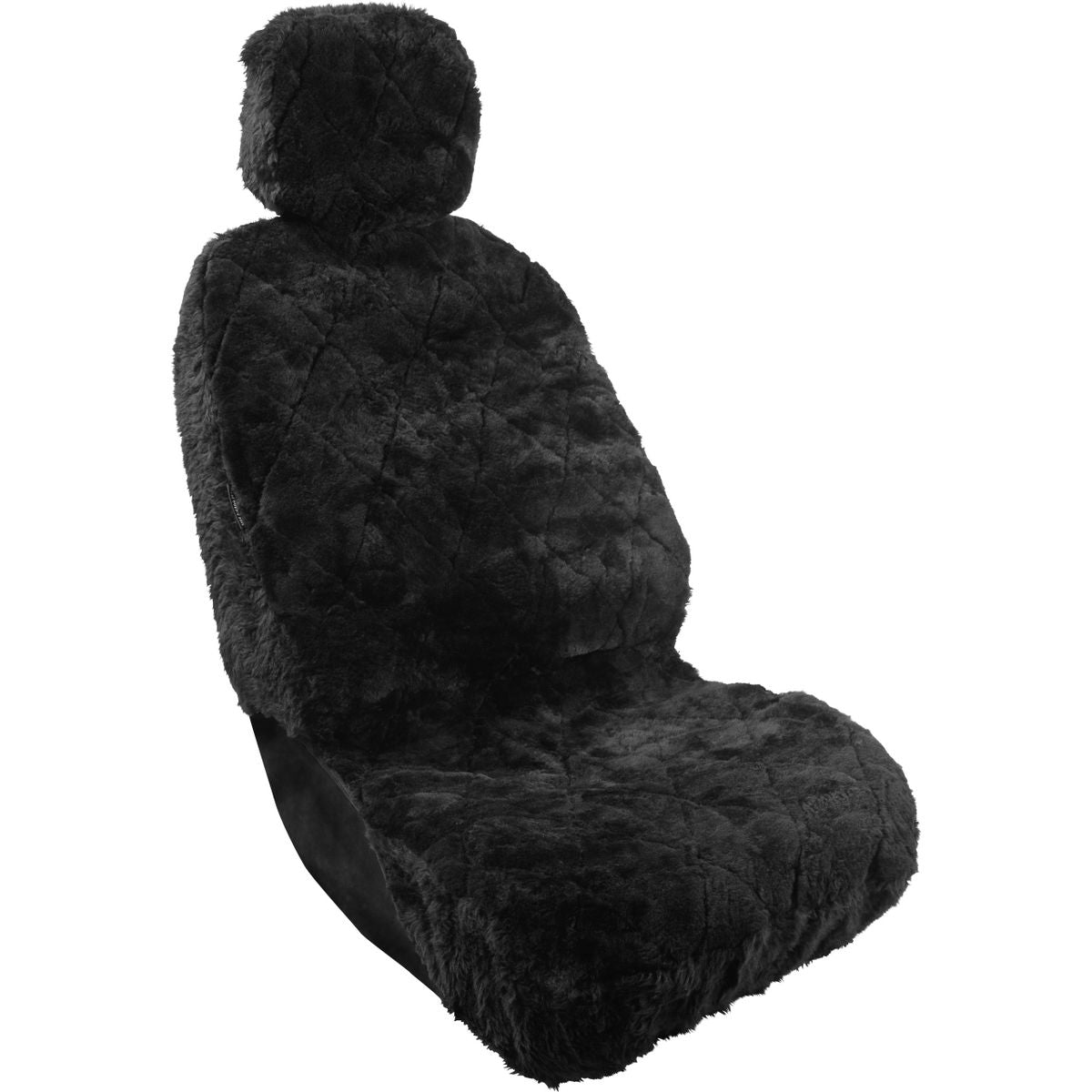 Gearup Sheepskin Car Seat Cover Single Black