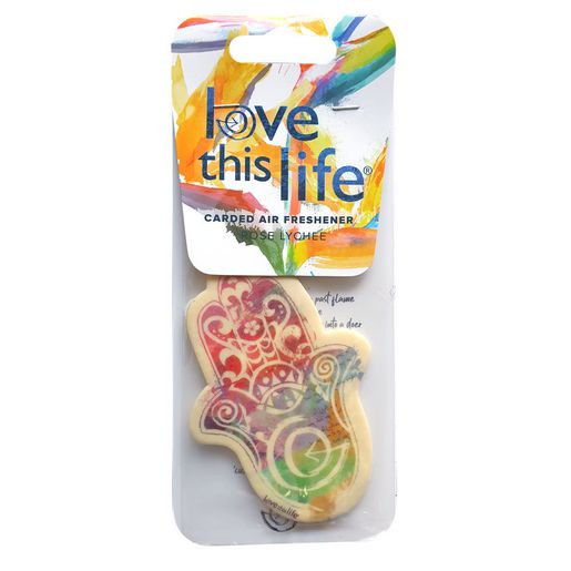 Love This Life Car Air Freshener - Hamsa Rose Lychee Scent 4502307