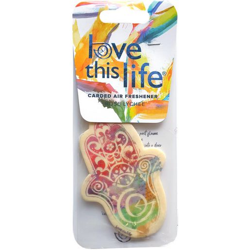 Love This Life Car Air Freshener - Hamsa Rose Lychee Scent 4502307