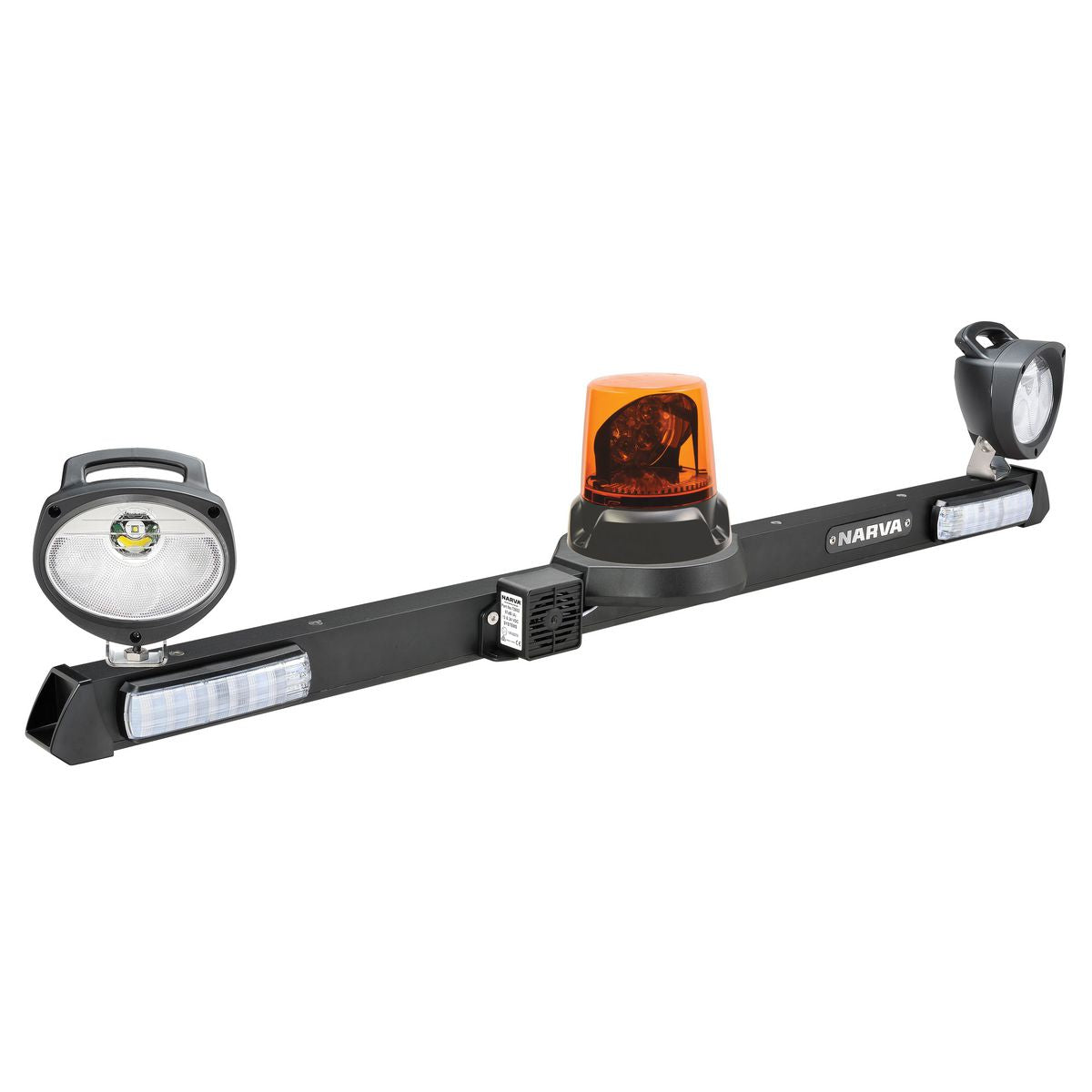 Narva Utility Bar 12/24V w/ LED Aeromax Rotating Beacon & 72469 Work Lamps 85081A
