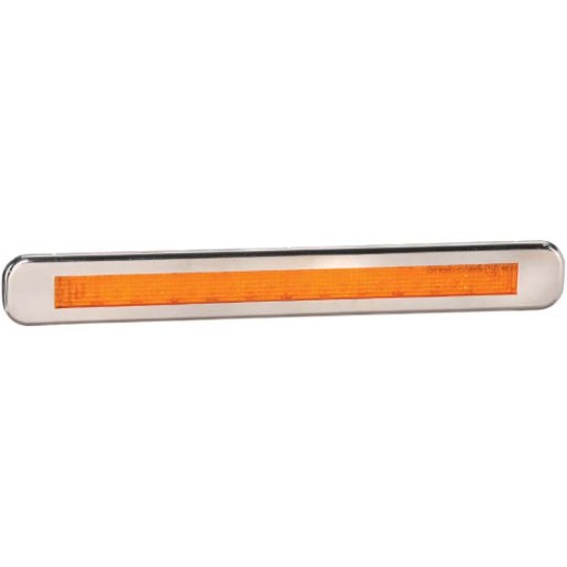 Narva Model 39 LED Rear Direction Indicator Lamp with Stainless Steel Cover Amber 9-33V 93902BL