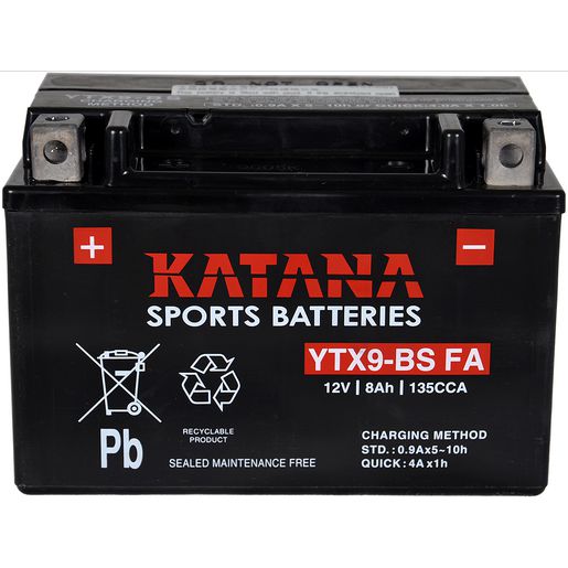 Katana 12V 8Ah Motorcycle AGM Battery YTX9-BS FA