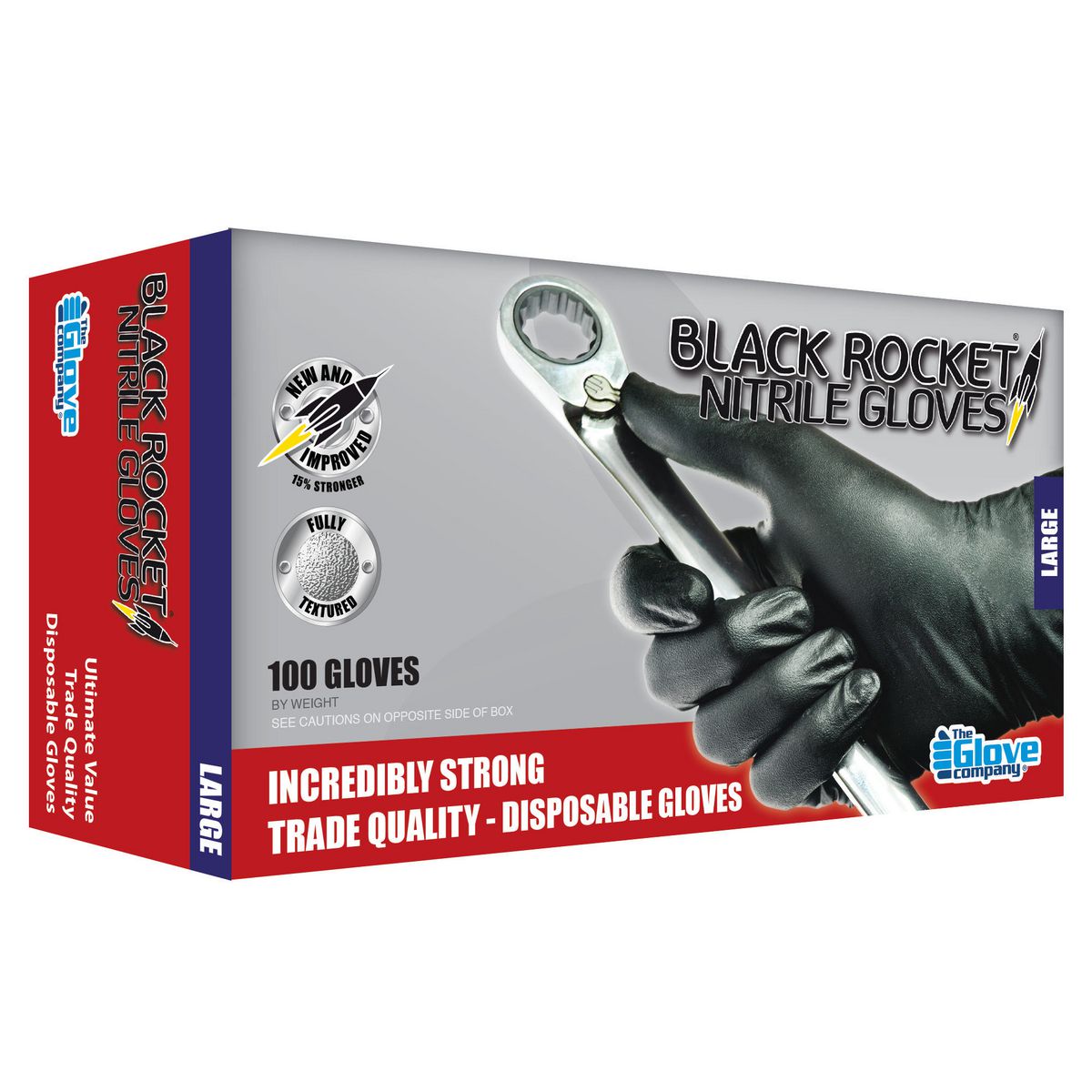 The Glove Company TGC Black Nitrile Disposable Gloves Large Box Of 100 130003