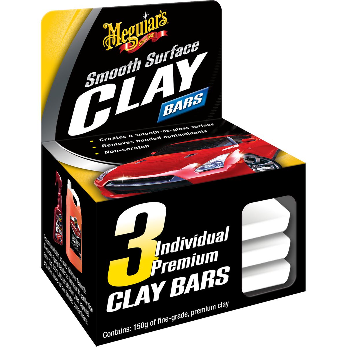 Meguiars Smooth Surface Quik Clay Bars 3x50g G1117