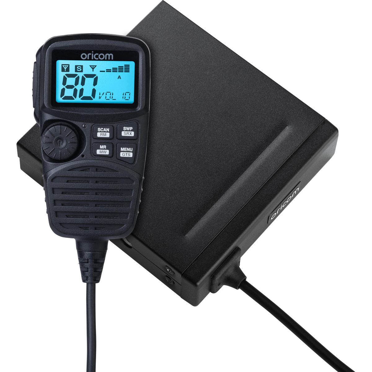 Oricom 5W Stealth UHF CB Radio Dual Receiver 80 Channel W/ Remote Speaker Mic & Large LCD UHF350DR