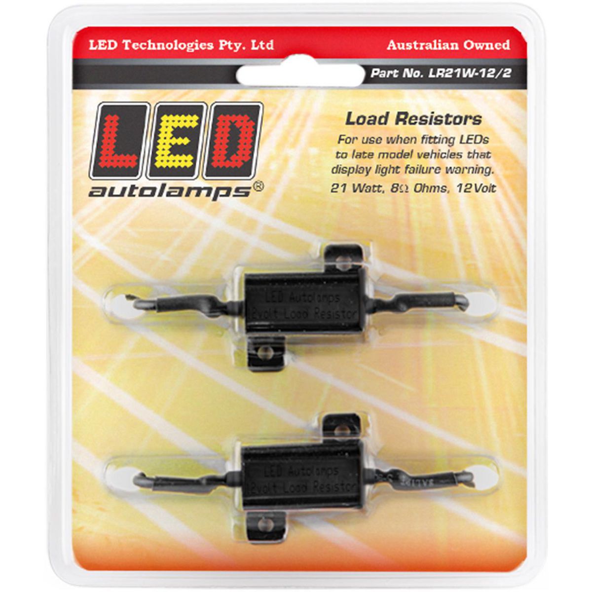 LED Autolamps Load Resistor 21W 12V Twin Pack LR21W-12/2