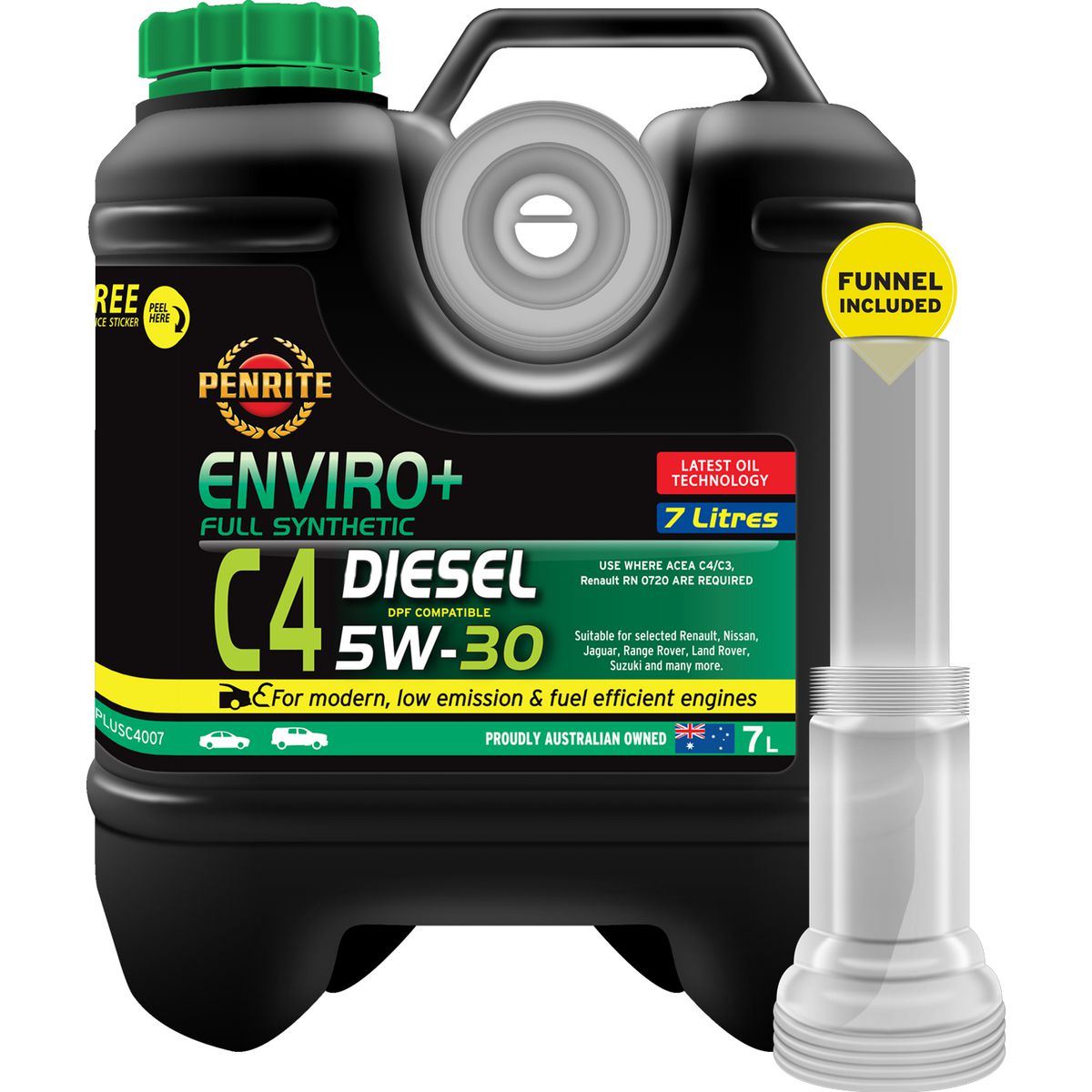 Penrite Enviro+ C4 5W-30 Synthetic Engine Oil 7L EPLUSC4007