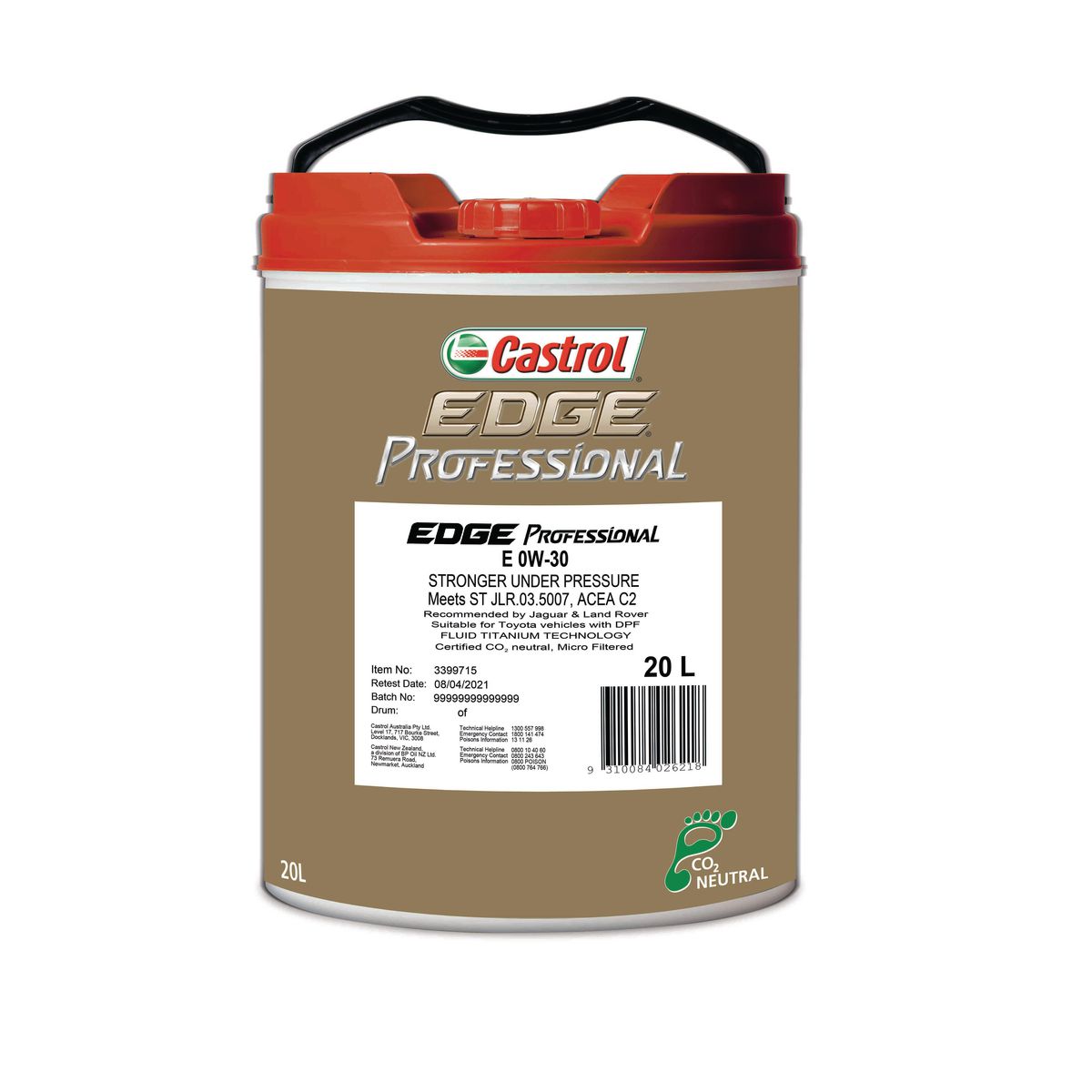 Castrol EDGE Professional E 0W-30 Engine Oil 20L 3399715