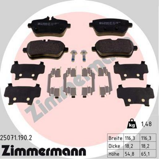 Zimmermann Brake Pad Rear Set 25071.190.2