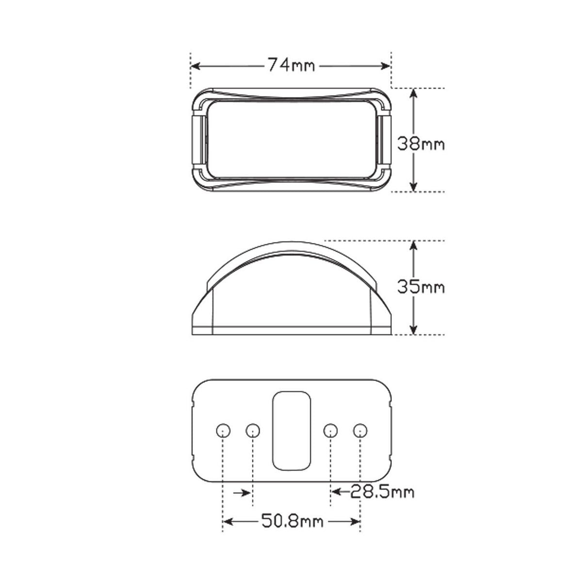 LED Autolamps Side Marker With Female 2 Pin Plu 42ARMCSB