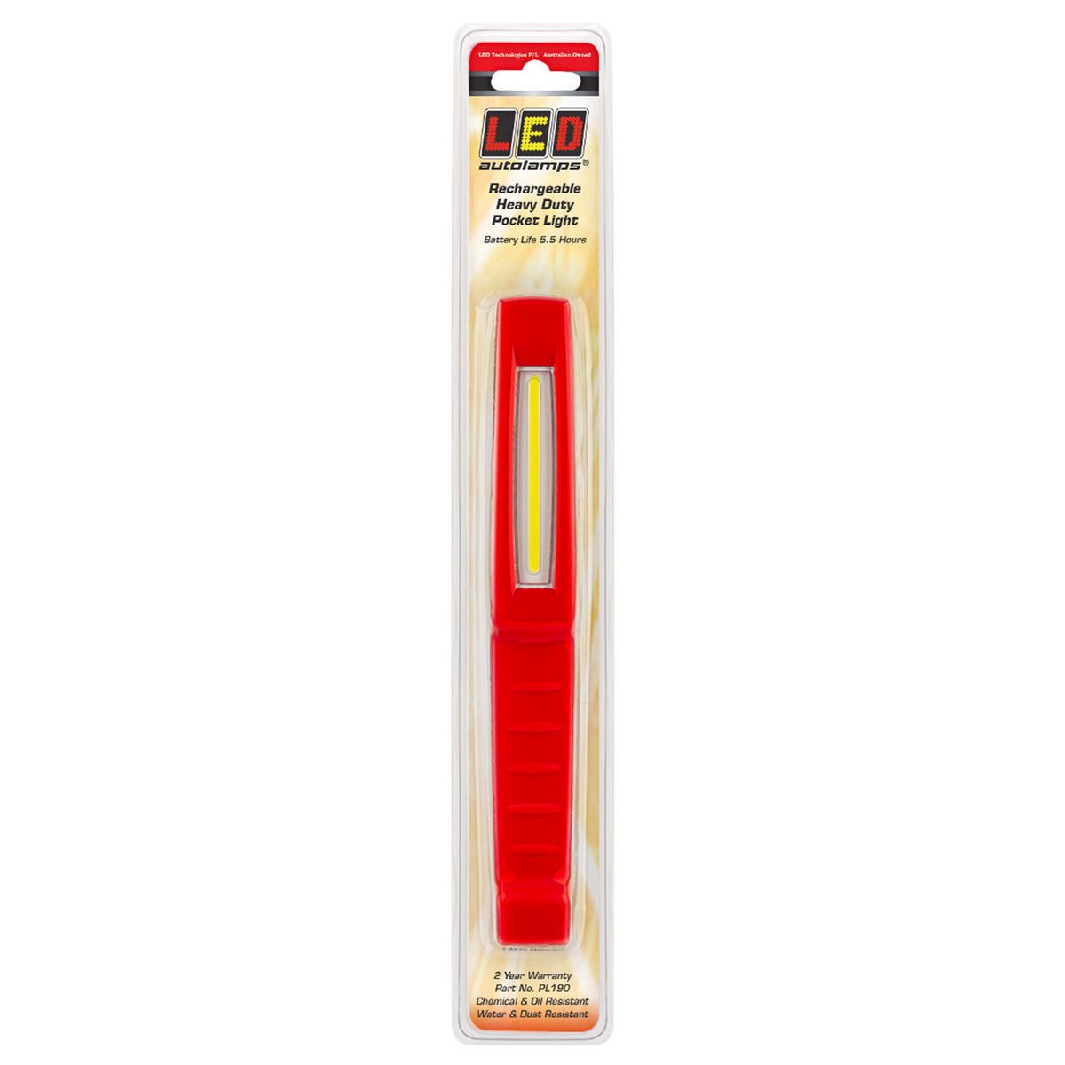 LED Autolamps LED Heavy Duty Pen Light Twin Magnet Usb Charging Blister Pack PL190