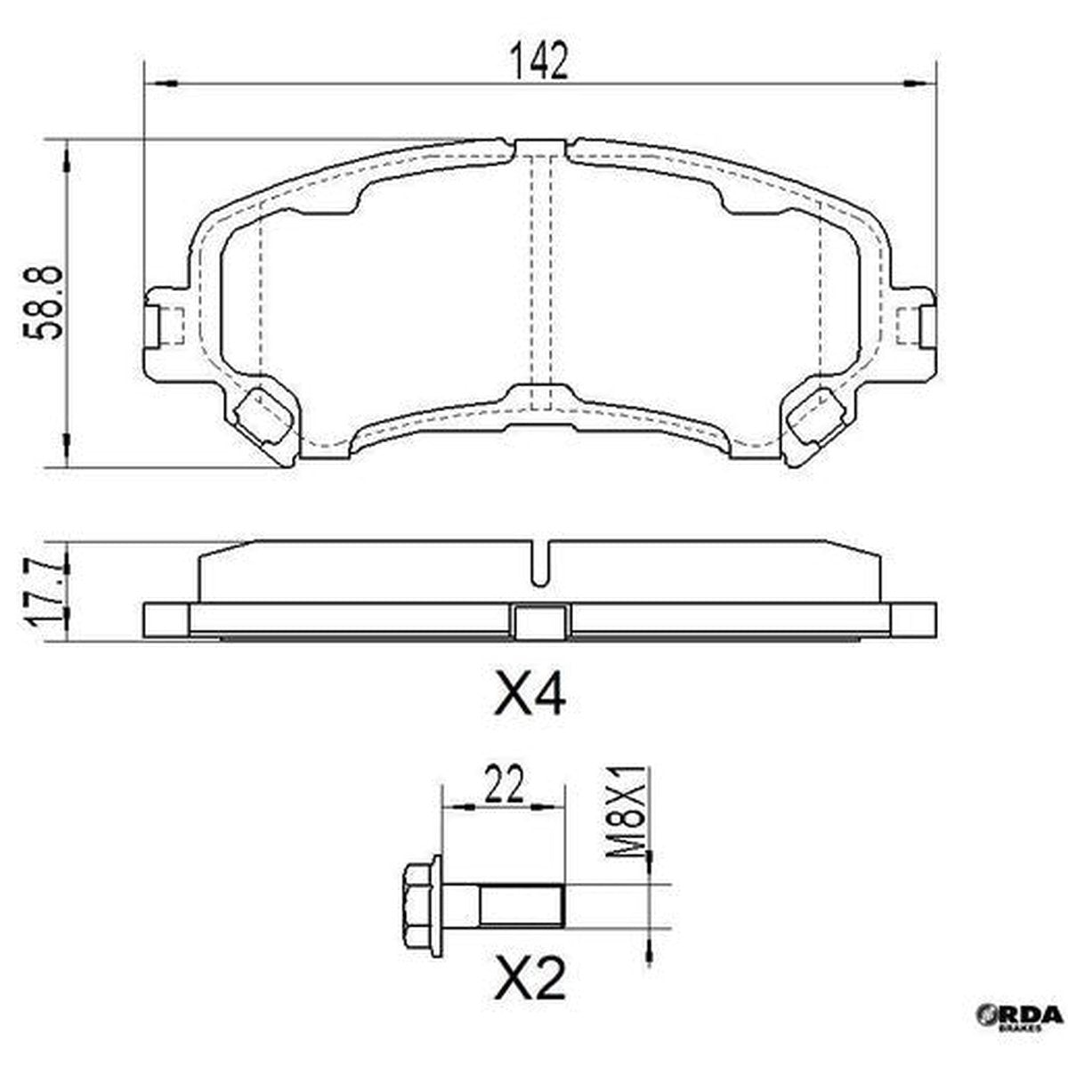RDA GP Max Brake Pad Set Front RDB2441