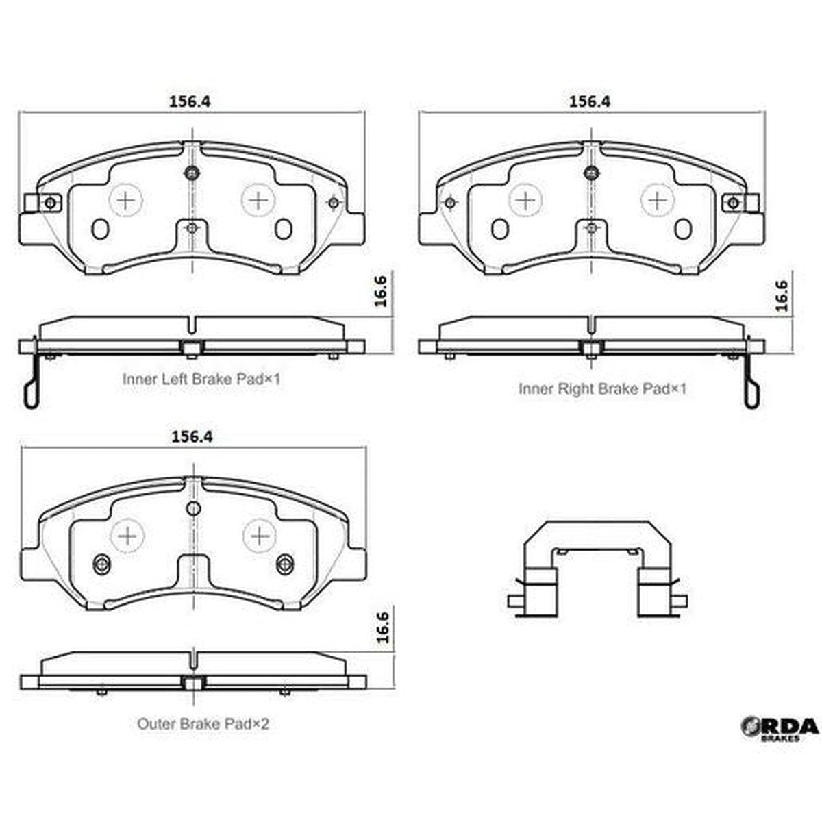 RDA GP Max Brake Pad Set Front RDB2431