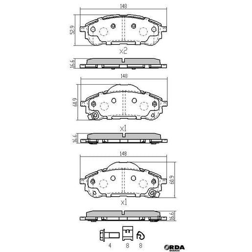 RDA GP Max Brake Pad Set Rear RDB2421