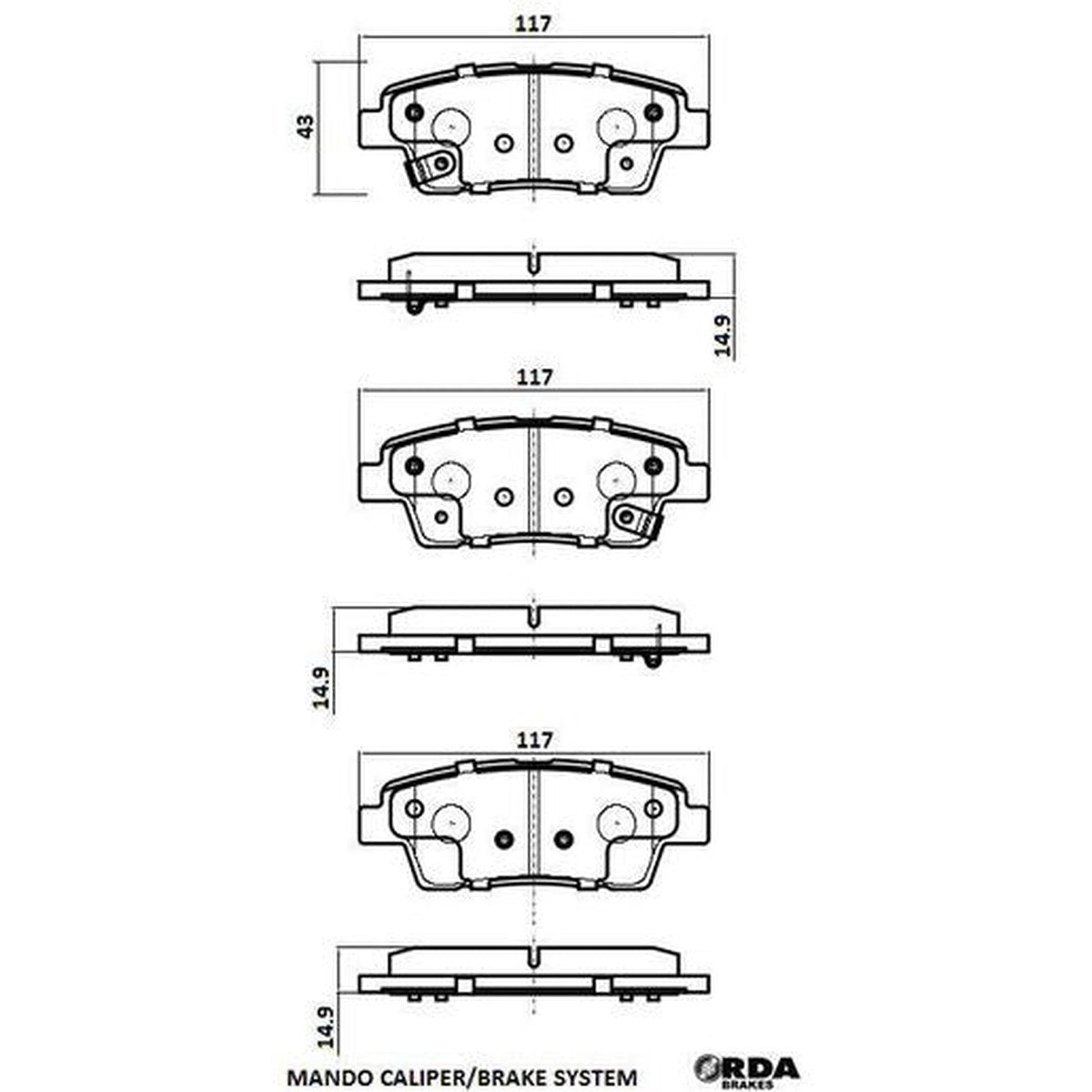 RDA Brakes Extreme Brake Pad Set Rear RDX2435SM