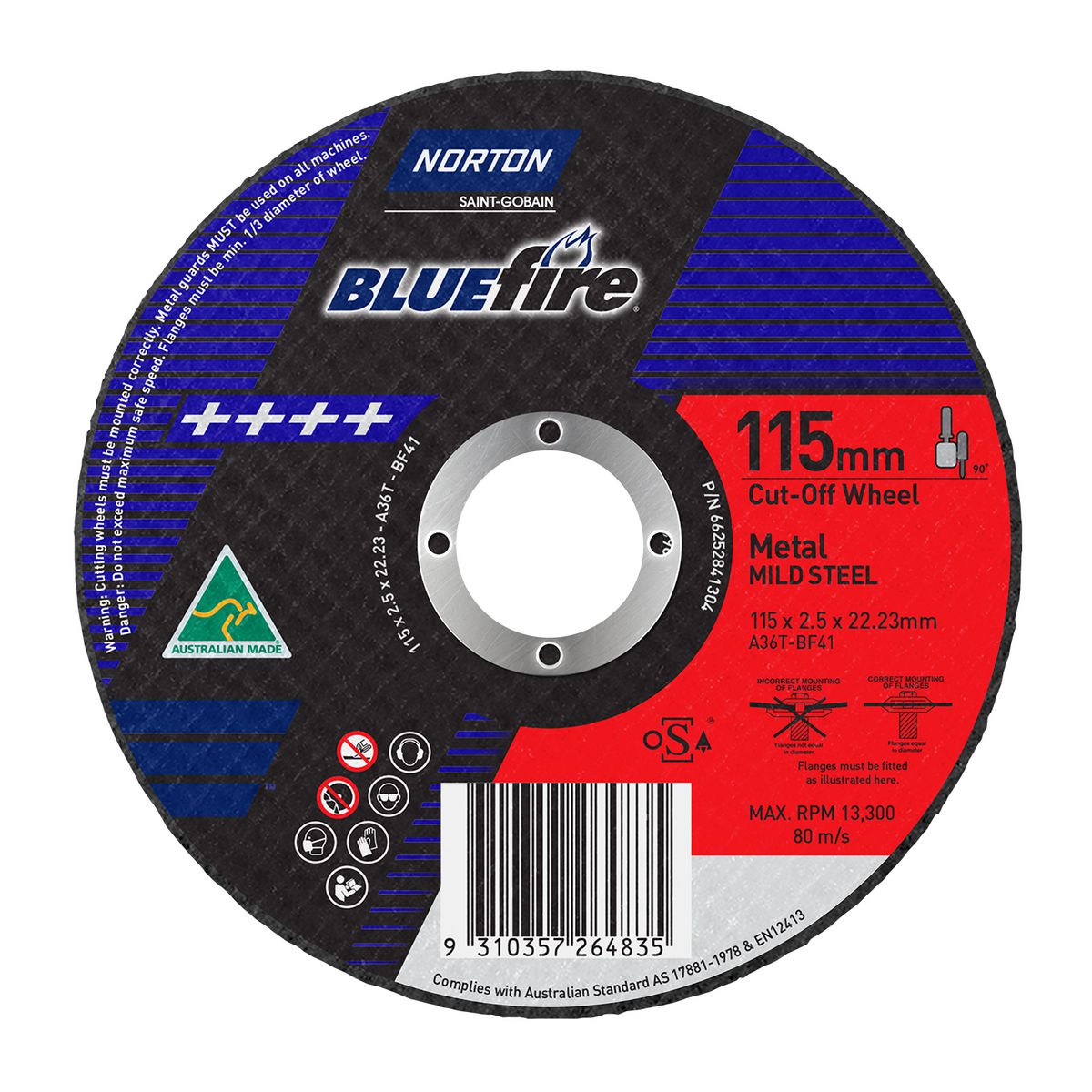 Norton BLUEFIRE COWHEEL 115X2.5X22.23MM 66252841304