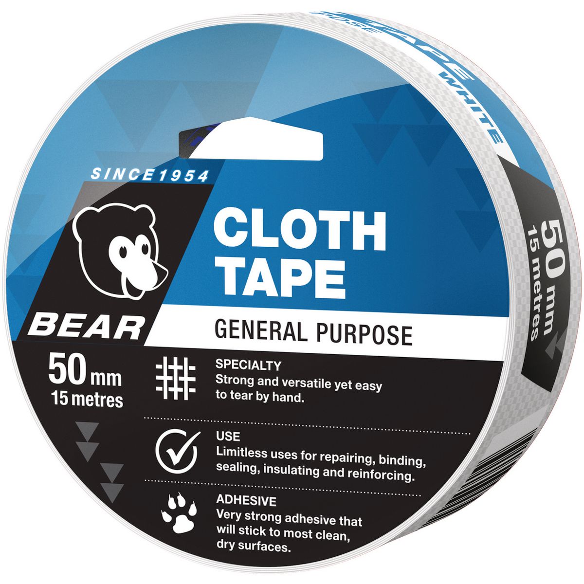 Norton Bear White Cloth Tape 50mmx15M 66623336604