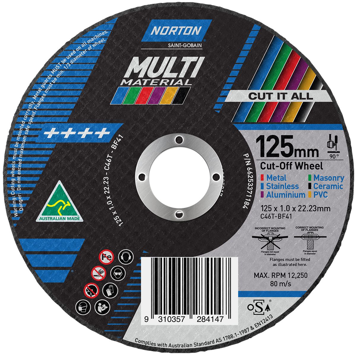 Norton Multi Material 125X1.0X22.23mm 66253371184