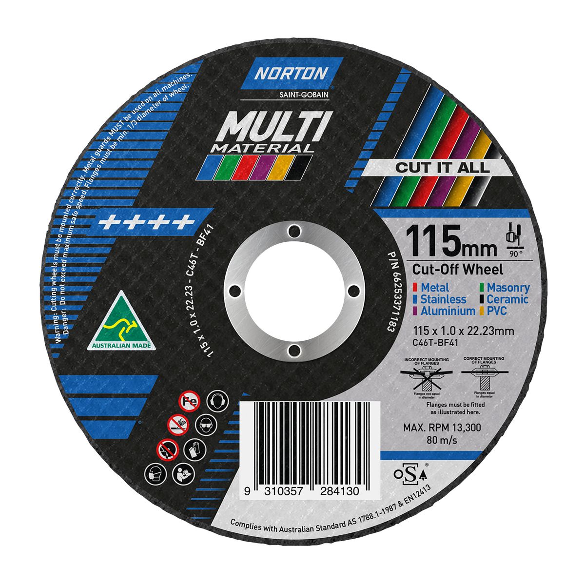 Norton Multi Material 115X1.0X22.23mm 66253371183