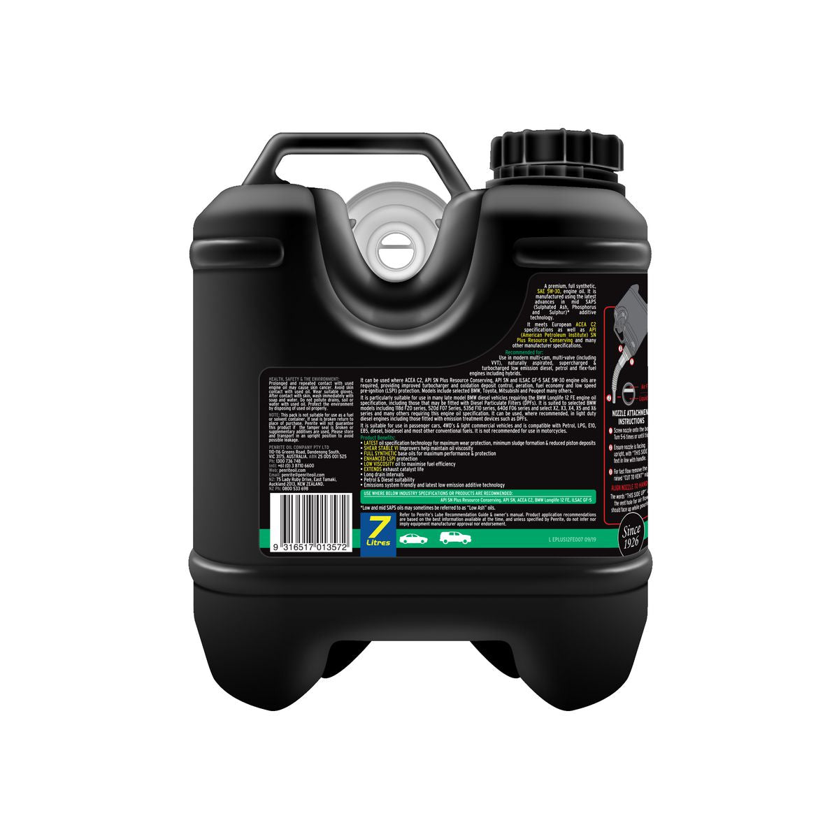 Penrite Enviro+ 12-FE Synthetic Engine Oil 5W-30 7L EPLUS12FE007